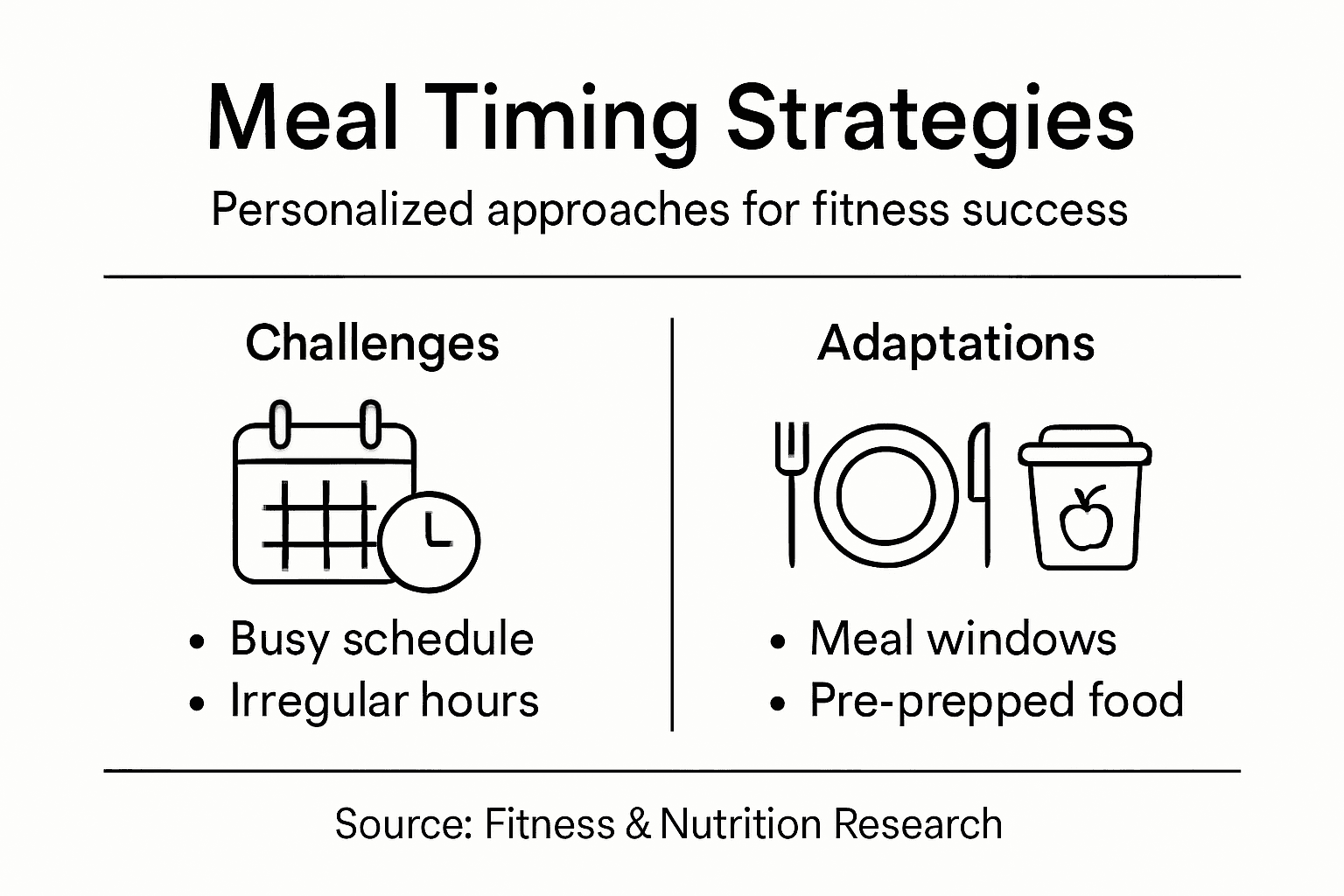 Infographic showing personalized meal timing strategies