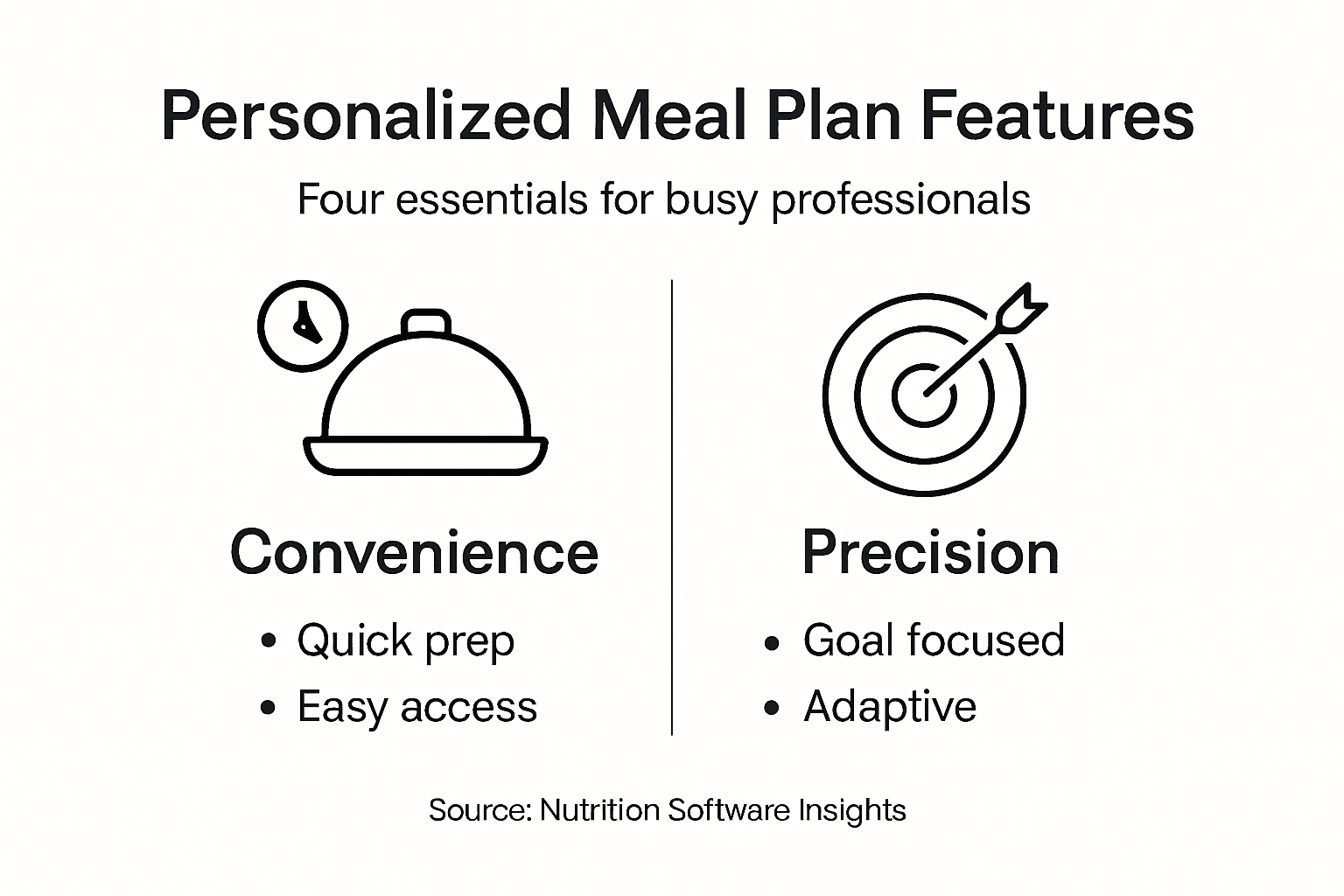 Infographic showing meal plan personalization features