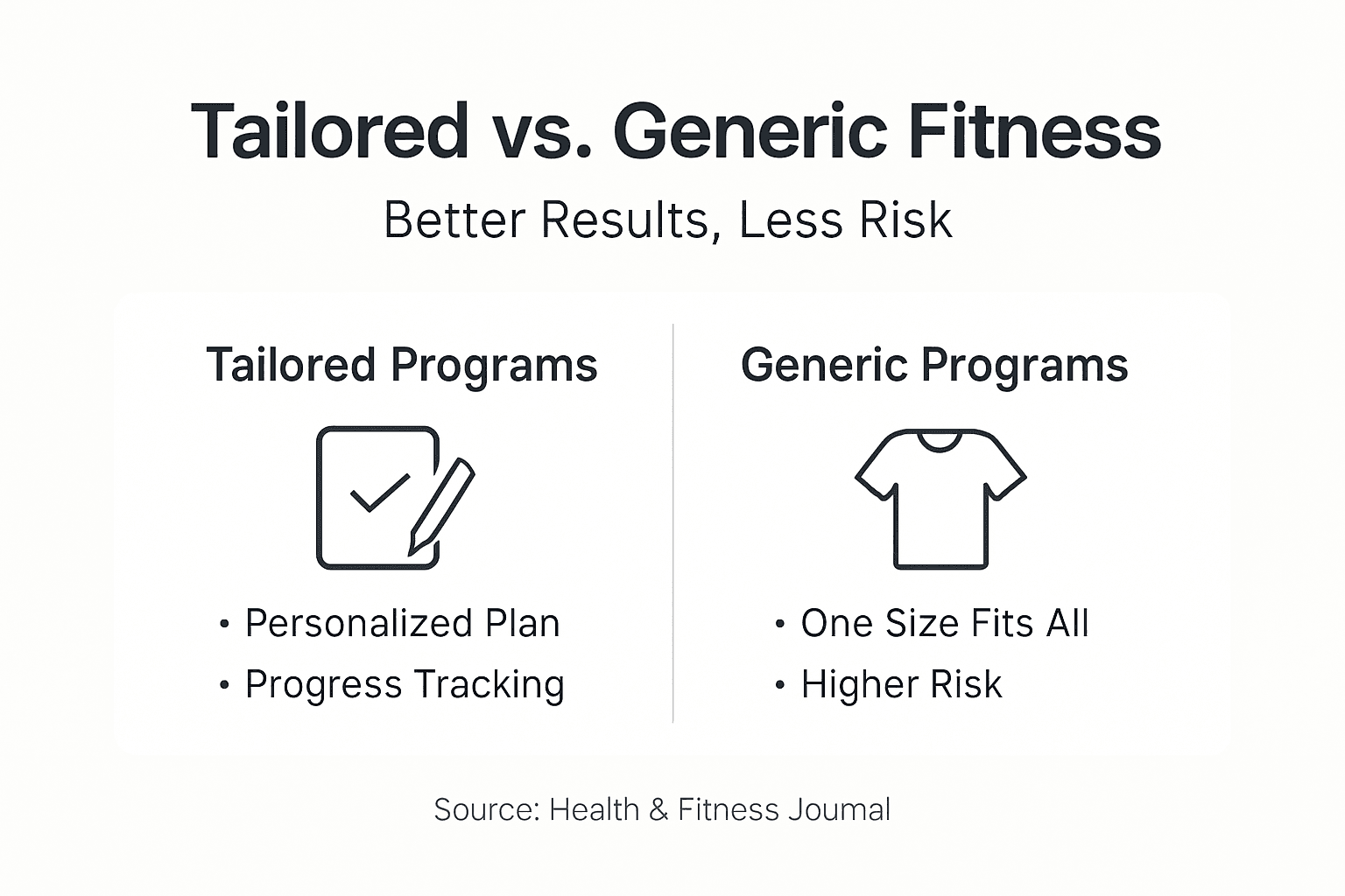 Infographic comparing tailored and generic fitness approaches