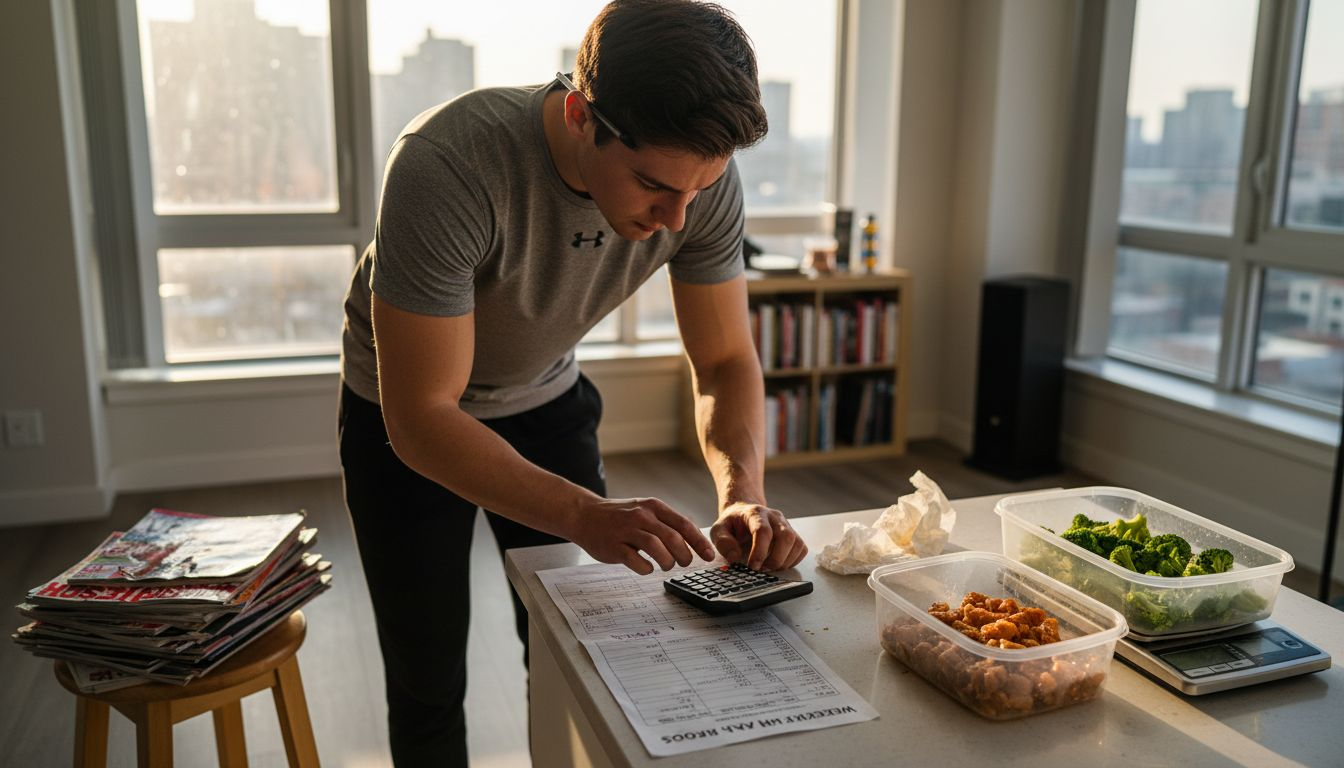 Athlete calculating protein for fitness plan