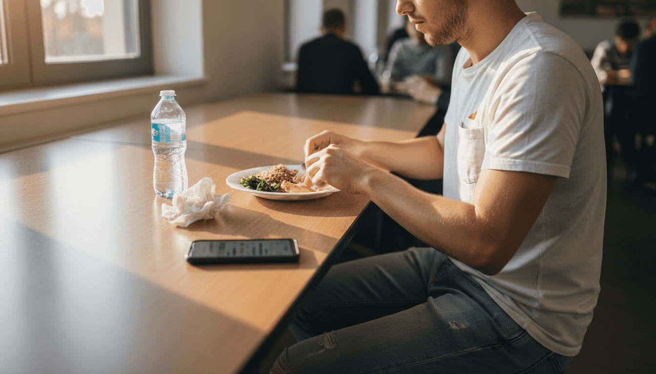 Person eating balanced clean meal for energy