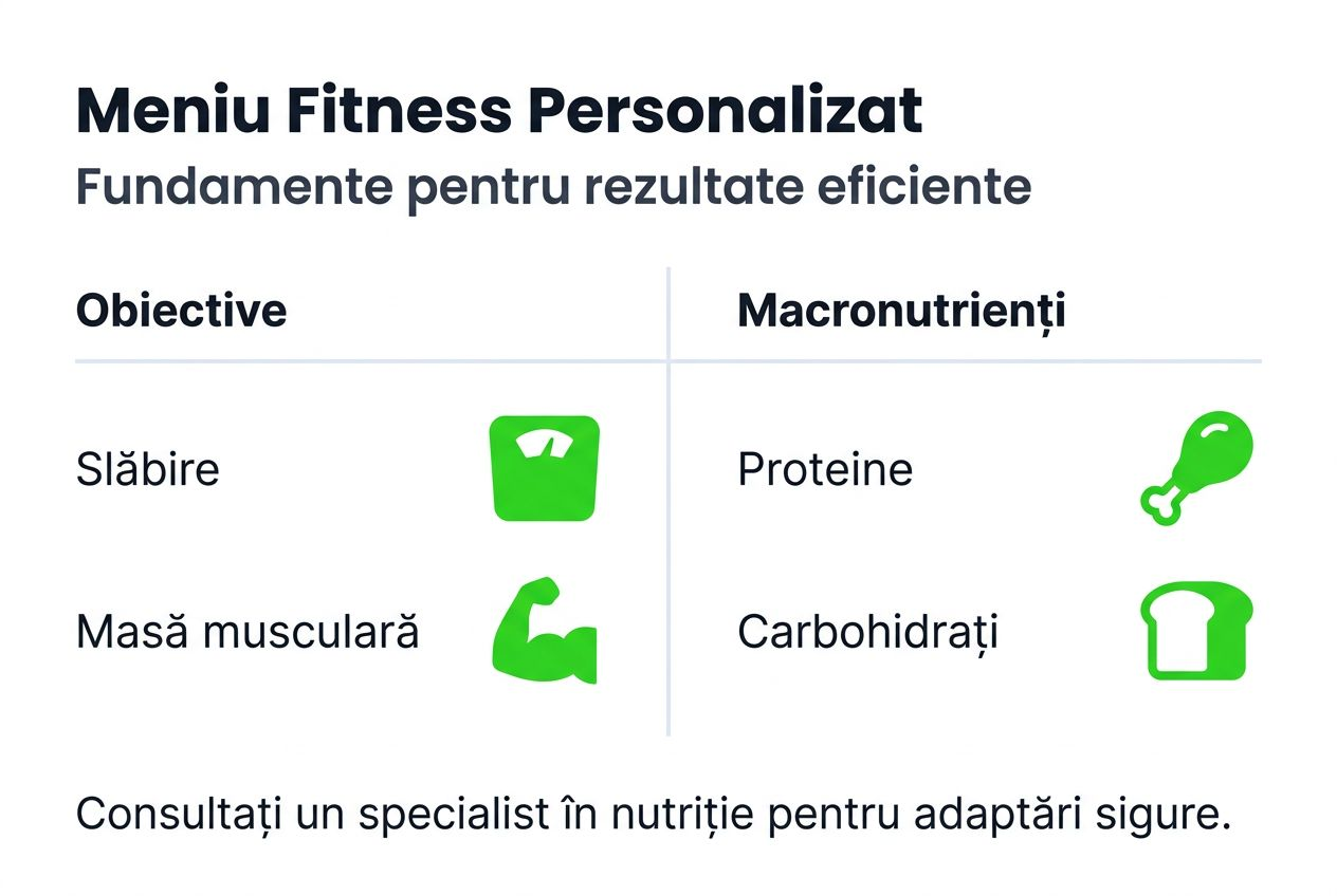 Structură infografică pentru un meniu de fitness personalizat