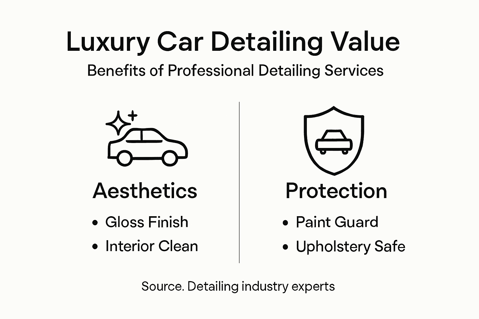 Infographic showing luxury car detailing benefits