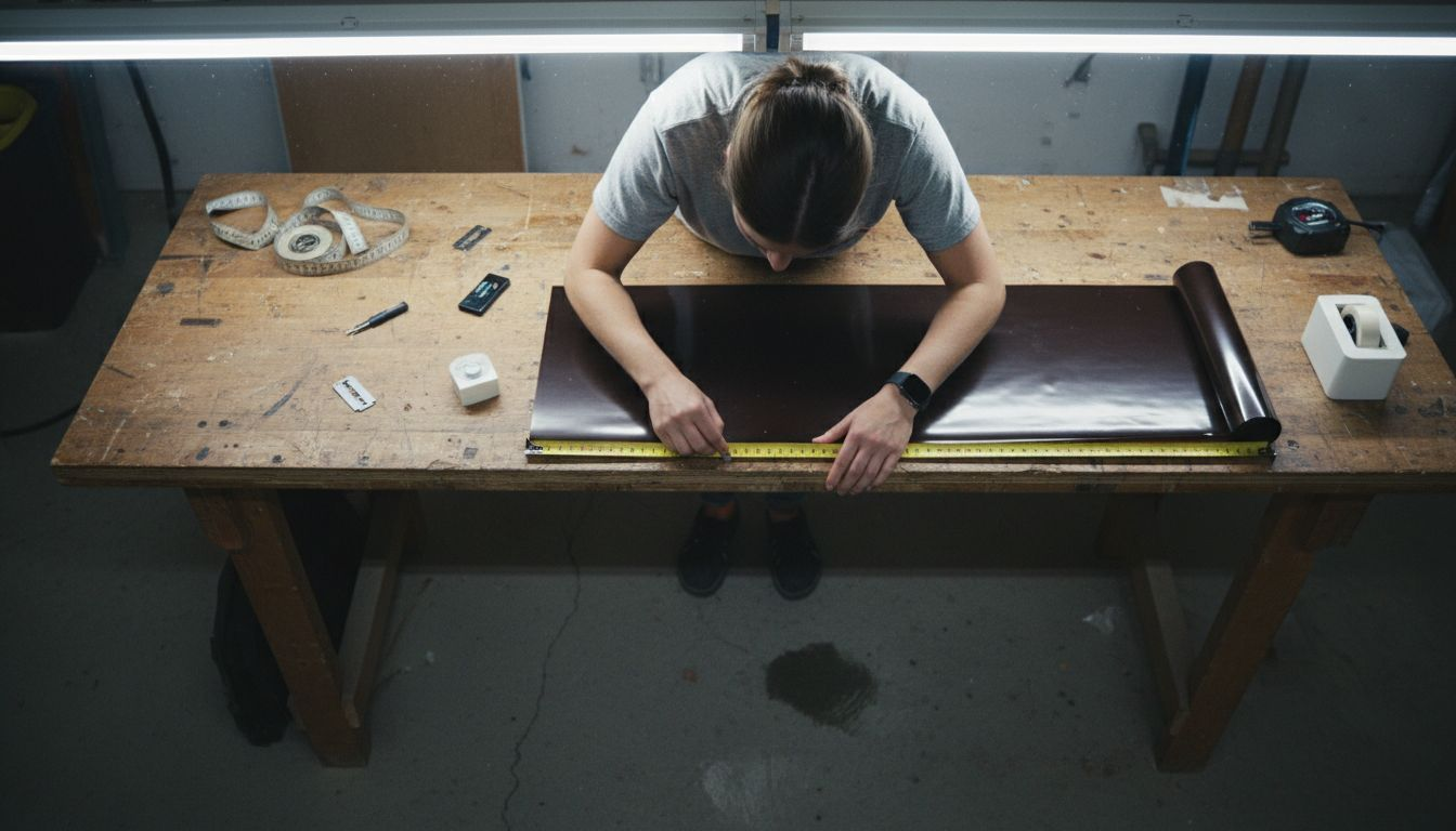 Measuring and cutting window tint film