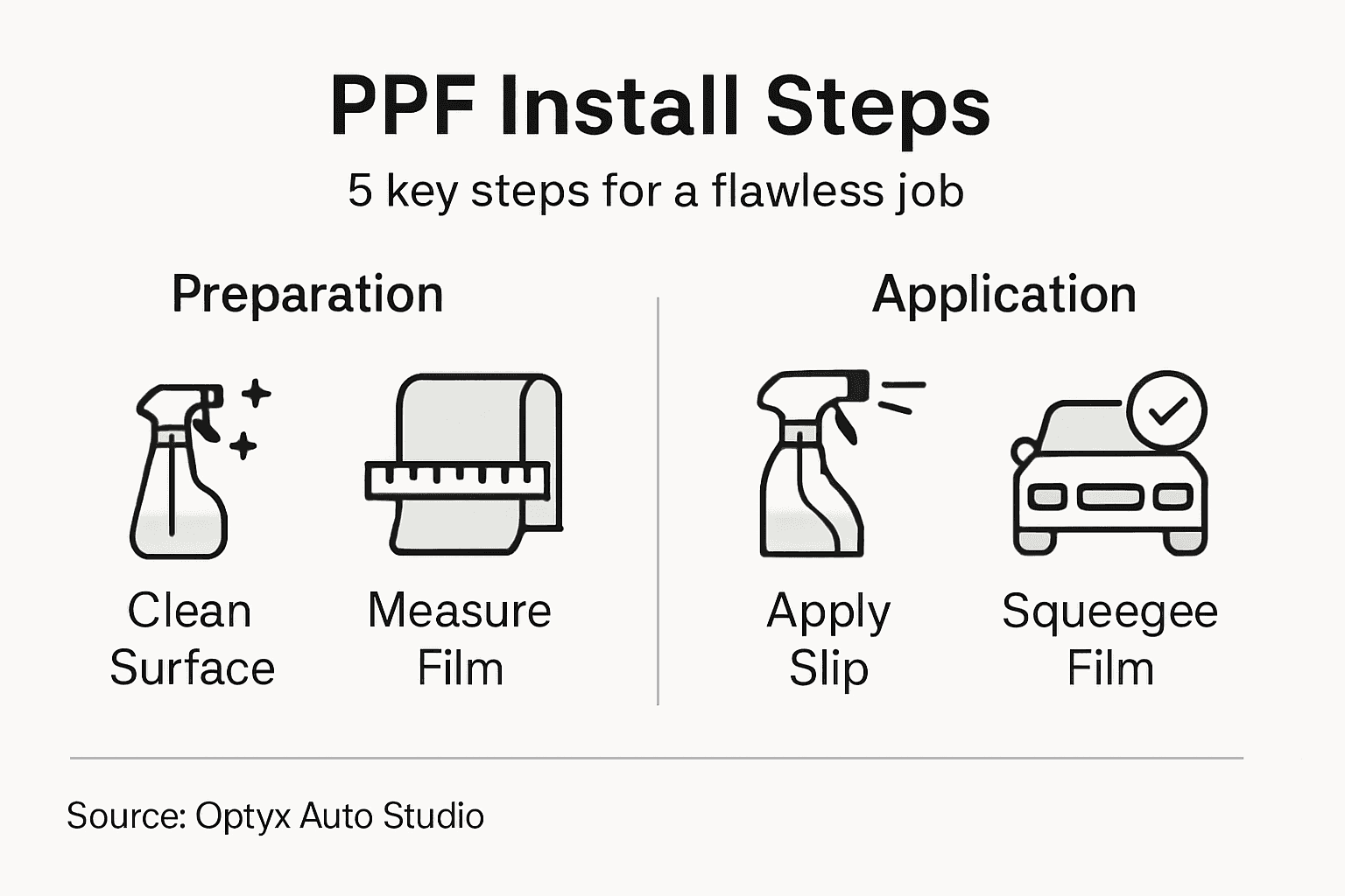 Infographic of five paint protection steps