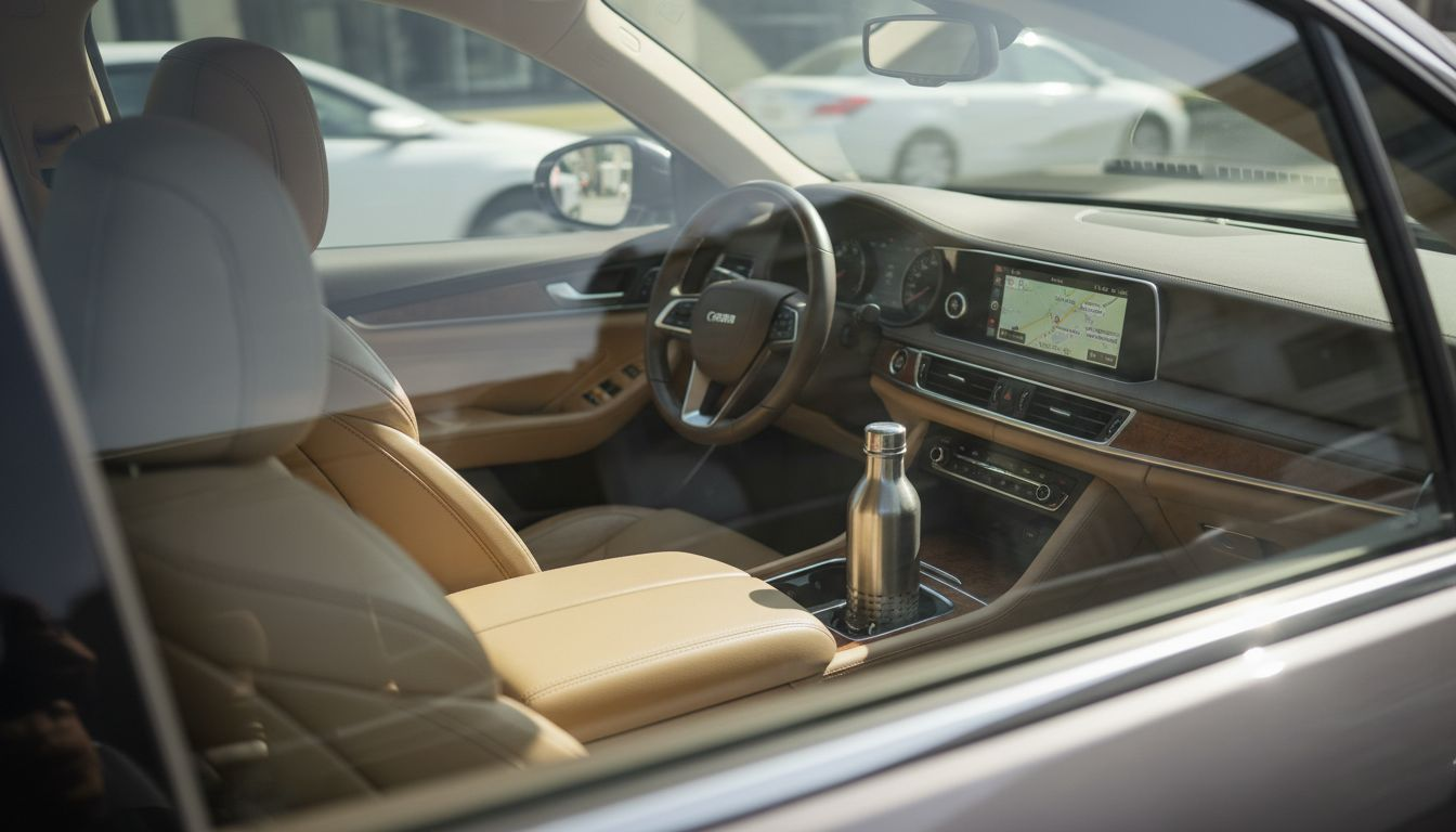 Luxury car interior with shaded ceramic tint