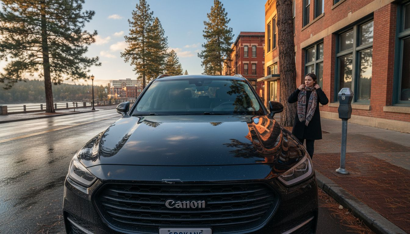 Luxury SUV parked on Spokane city street