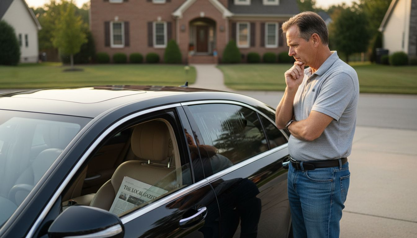 Owner inspecting luxury car ceramic window tint