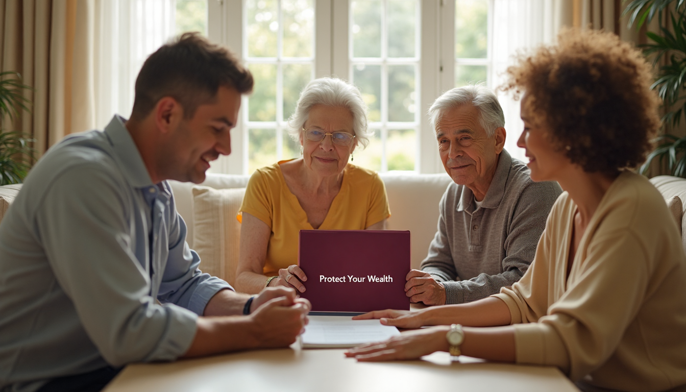 California family gathered for estate planning in sunlight