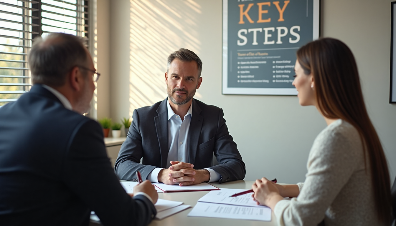 Attorney consults couple on trust certification steps in modern office