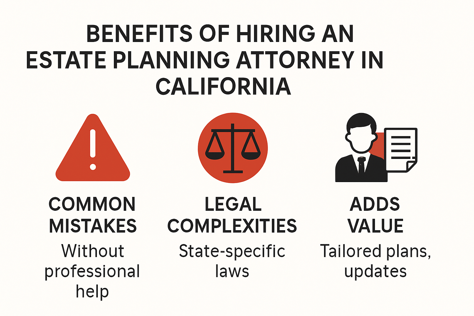 Infographic showing why to hire an estate planning attorney