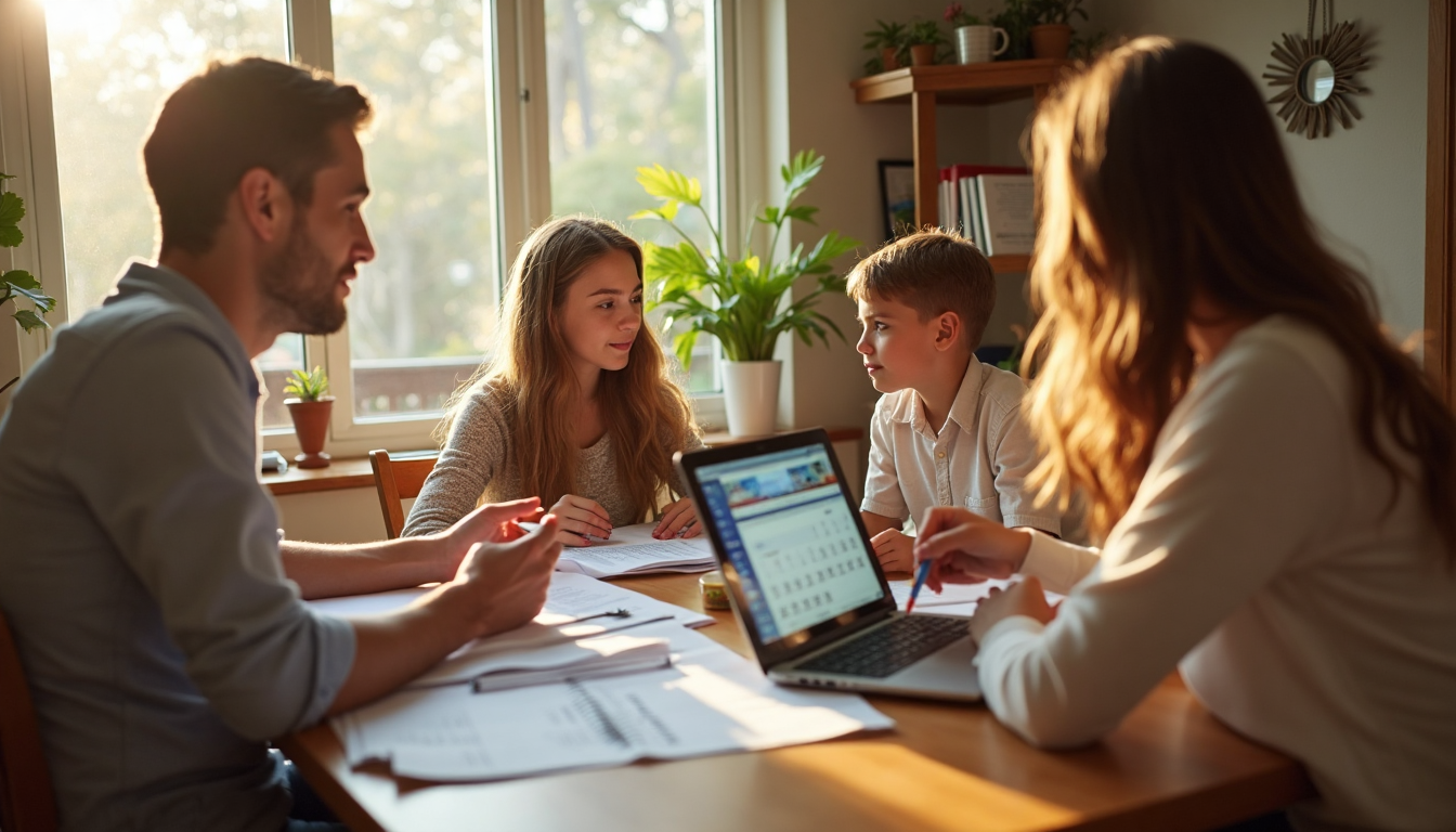 California family reviews estate plan together at home
