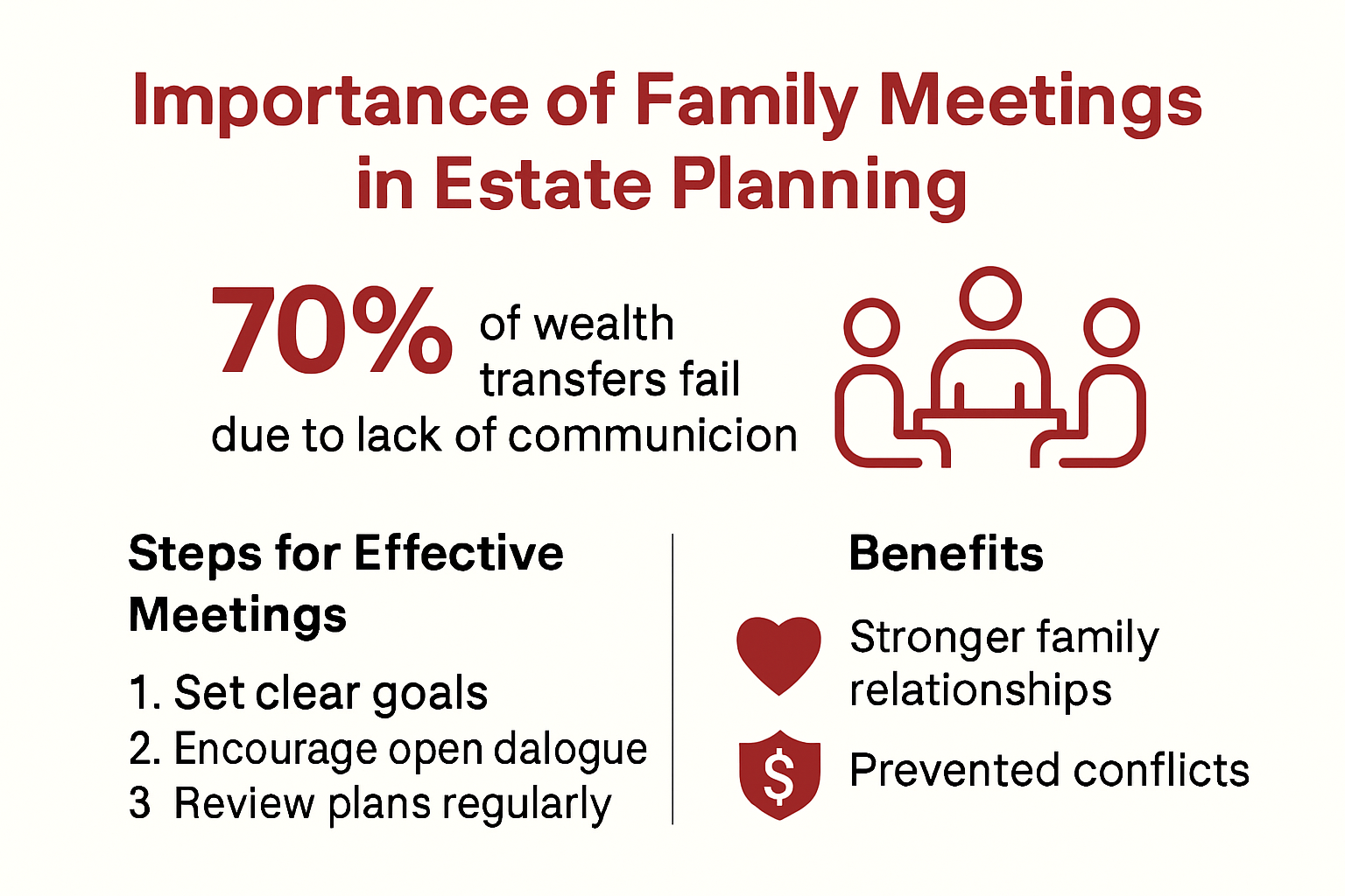 Infographic showing the importance of family meetings for estate planning