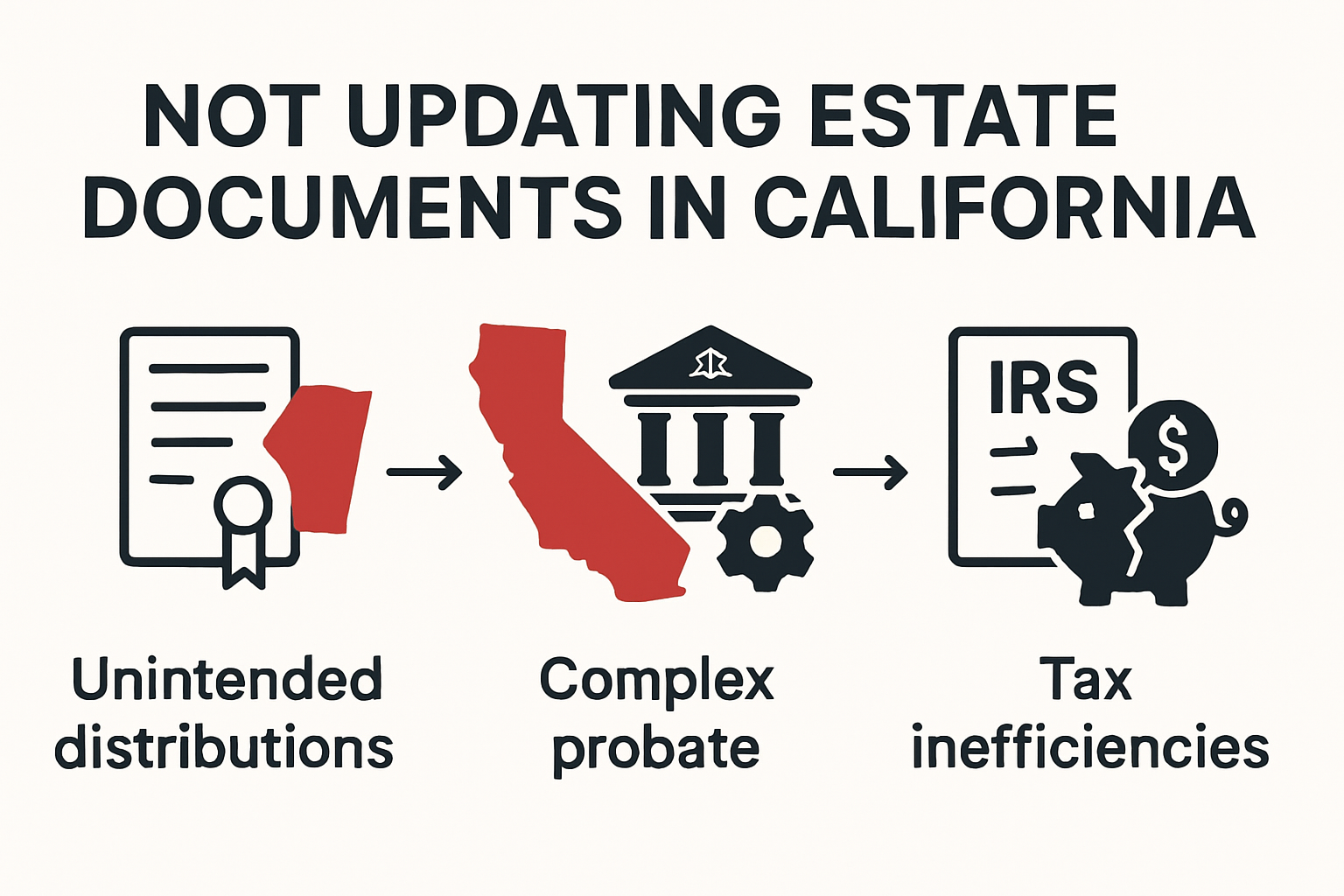 Infographic on risks of outdated estate documents in California