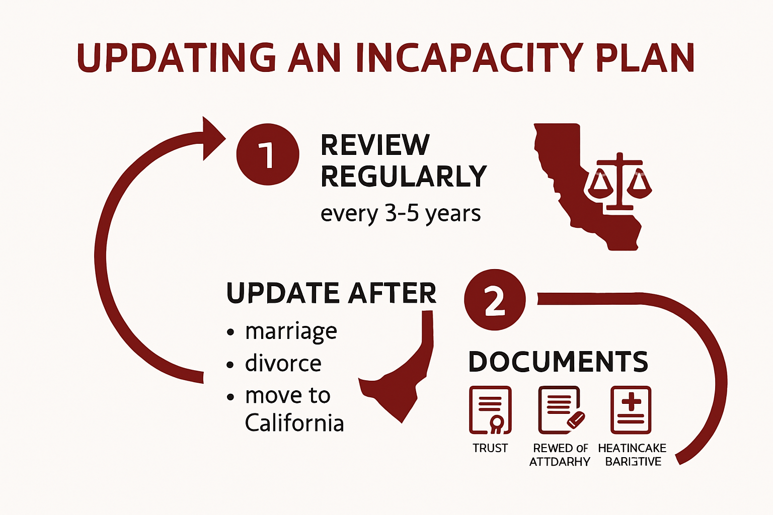 California incapacity plan update timeline infographic