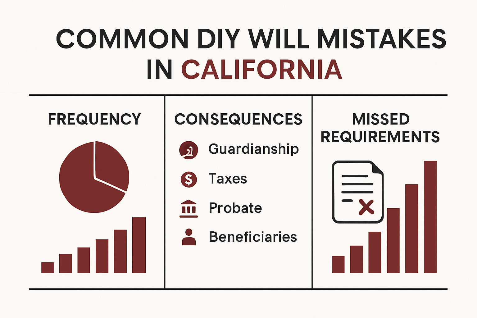 Infographic of most common DIY will errors in California
