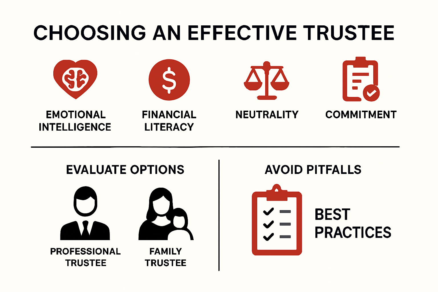 Infographic on how to select the right trustee