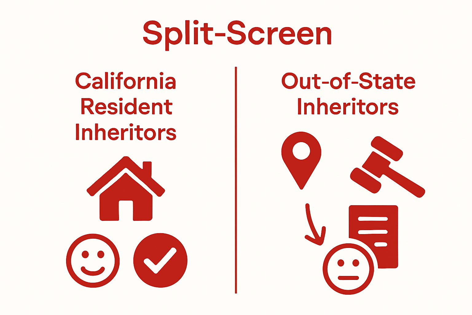 Comparison of local and out-of-state inheritors in California process
