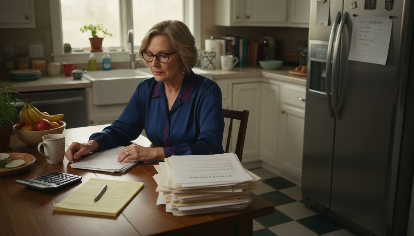 Woman reviewing estate planning paperwork