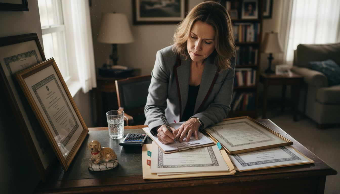 Appraiser assessing estate asset values