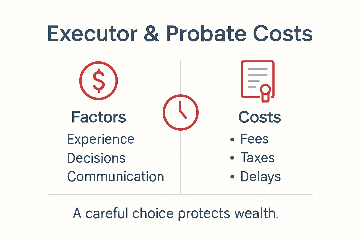 Infographic showing executor impact on probate costs