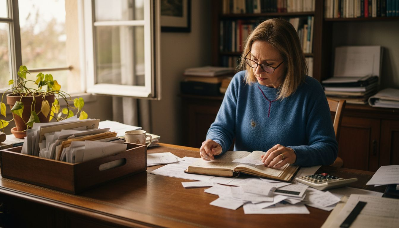 Trustee organizing estate financial records