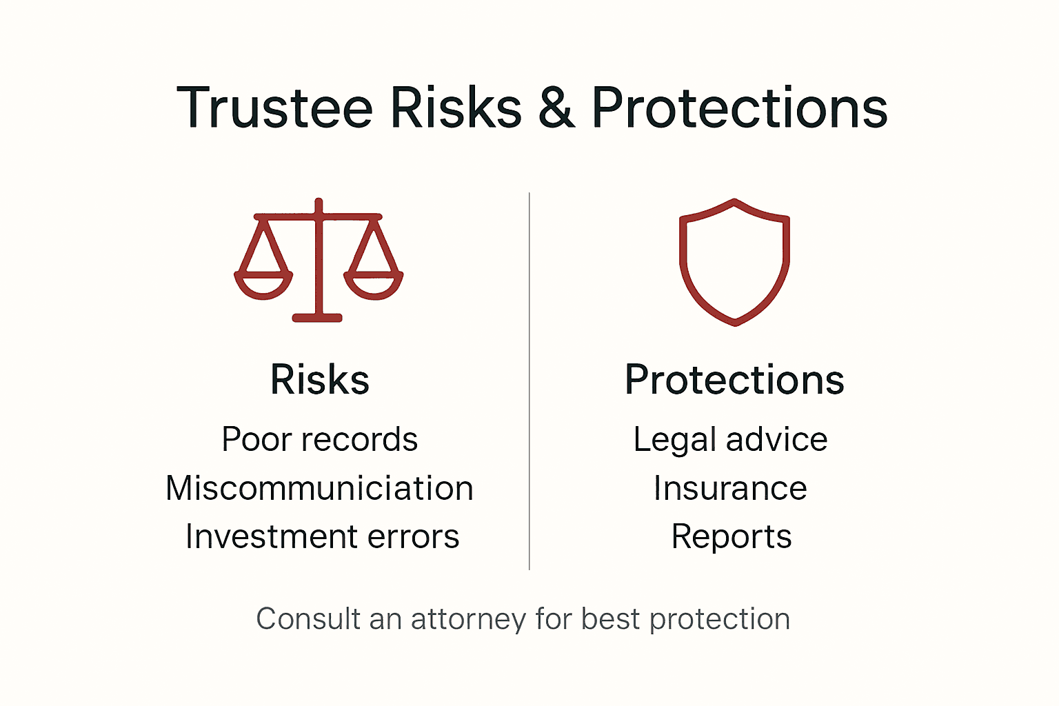Infographic on trustee risks and protections