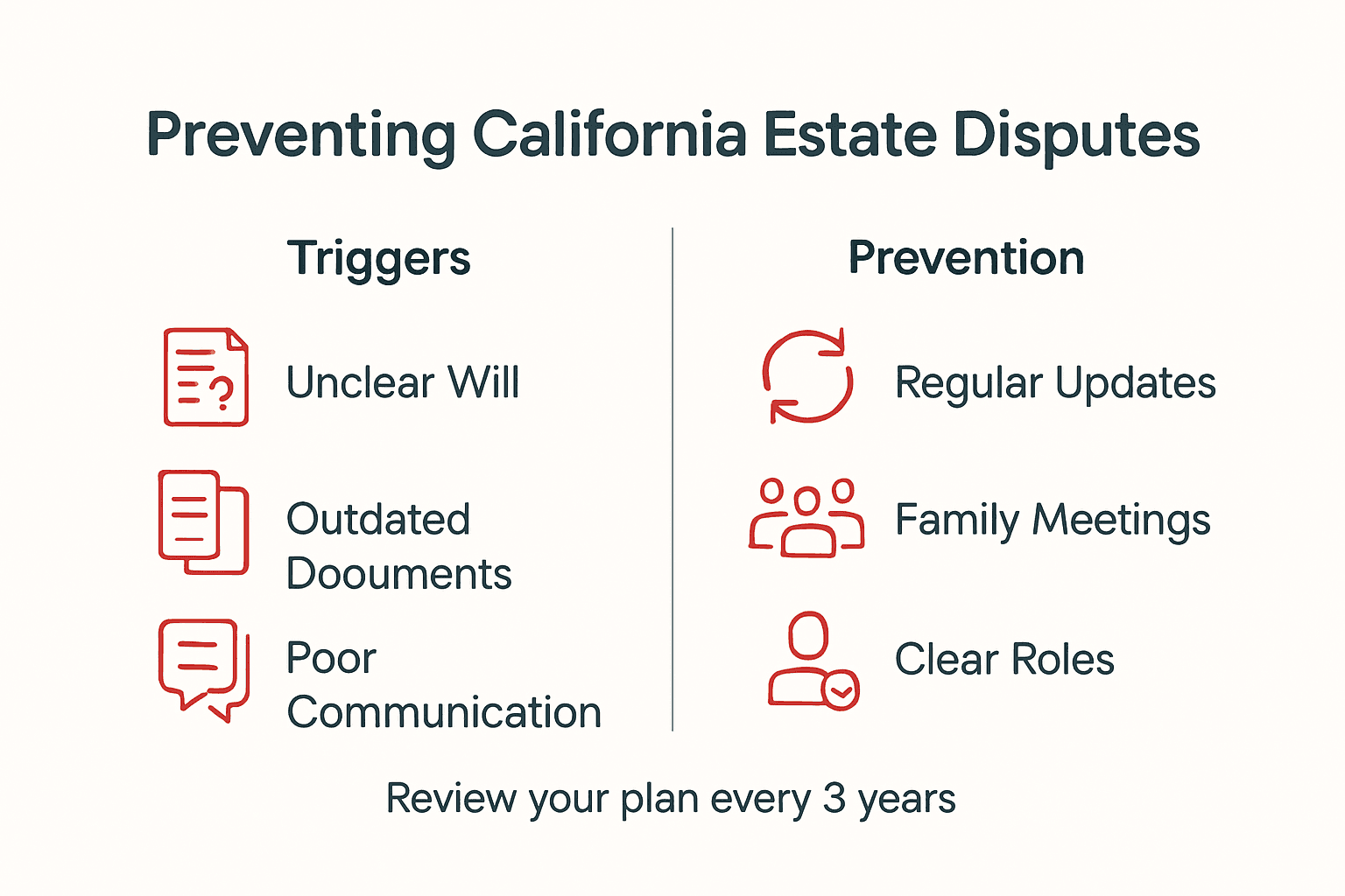 Infographic showing estate dispute prevention overview