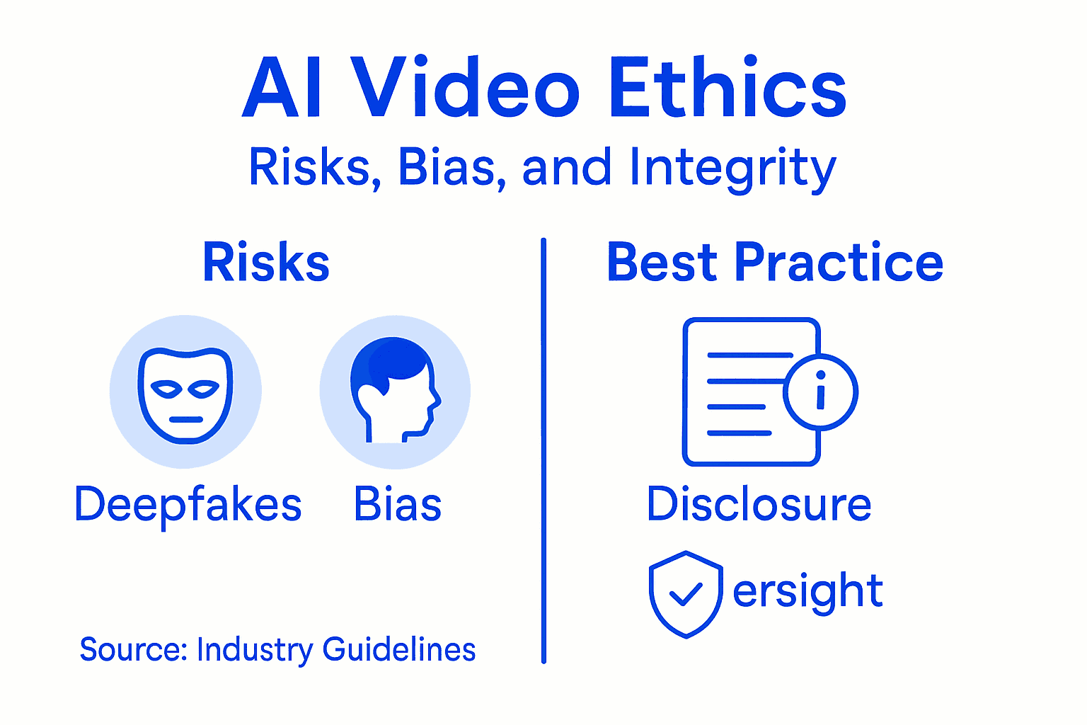 Infographic summarizing AI video ethics issues