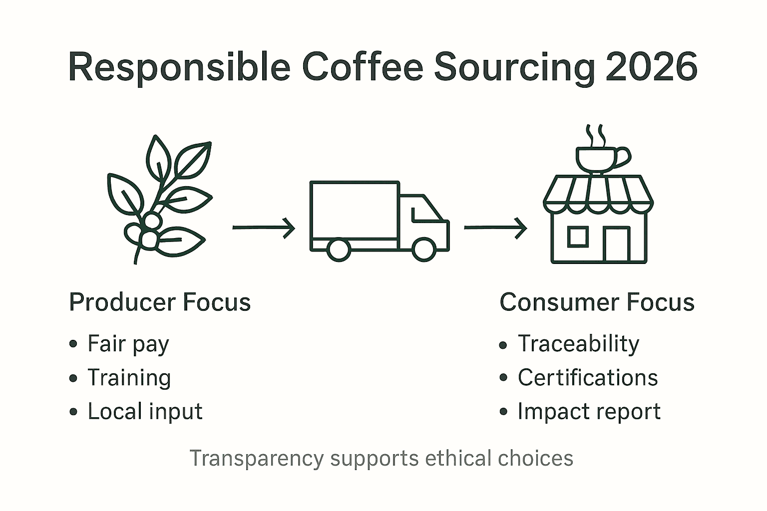 Infographic of coffee supply chain and key focus areas