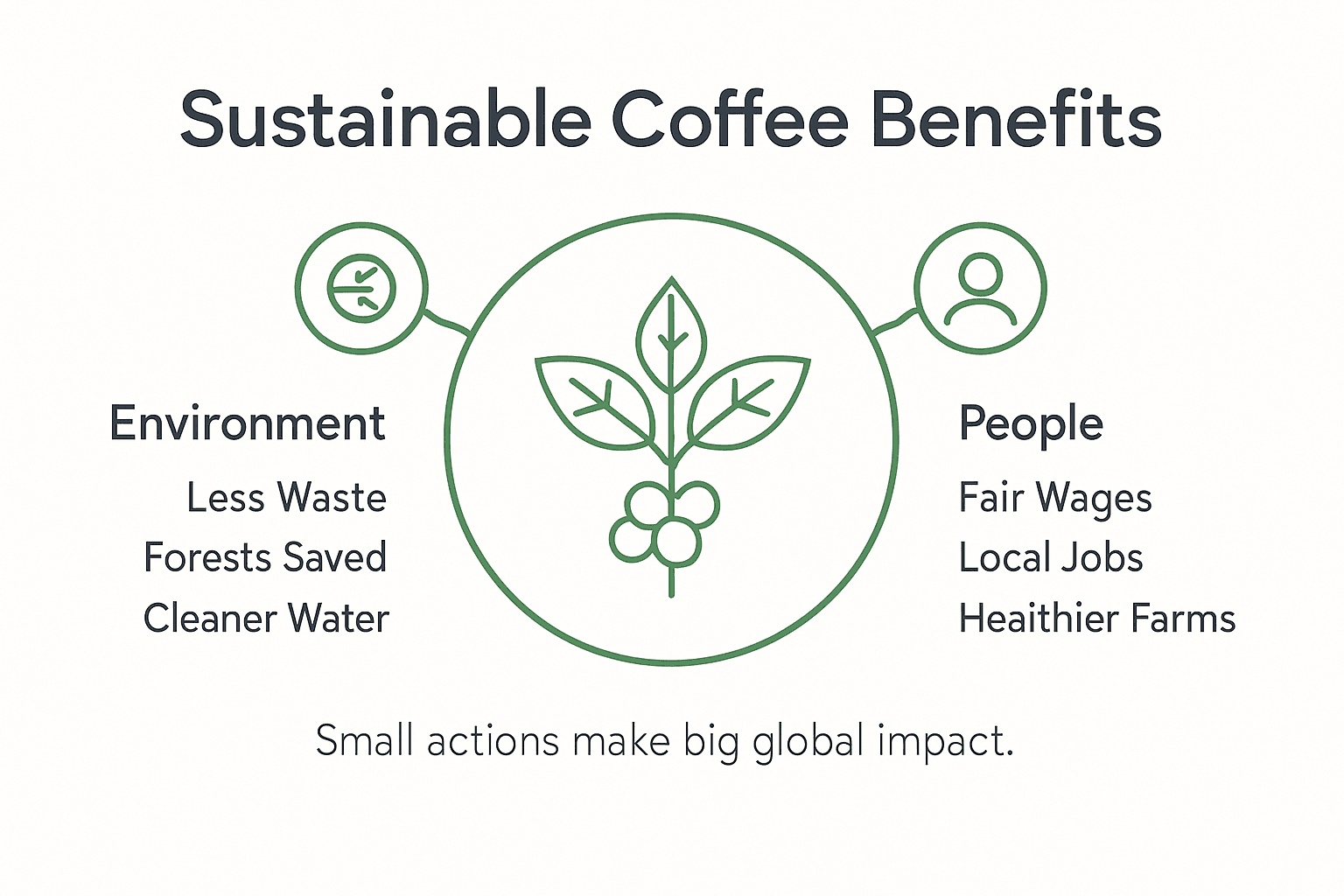 Infographic shows key sustainable coffee benefits