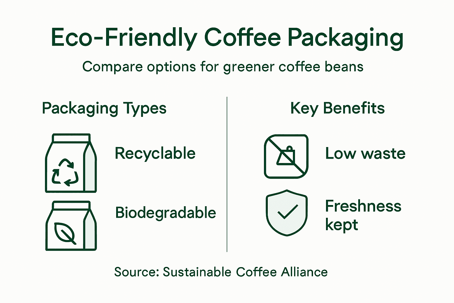 Infographic showing eco-friendly coffee packaging options