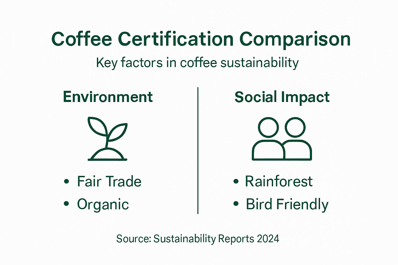 Infographic of coffee certification comparison