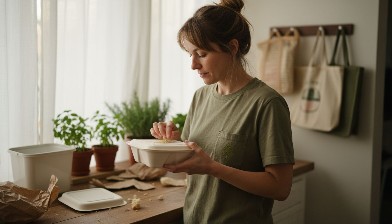 Inspecting biodegradable takeout packaging at home
