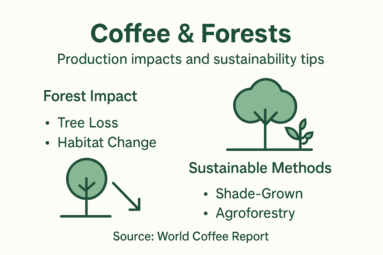 Infographic showing coffee's forest impact and solutions