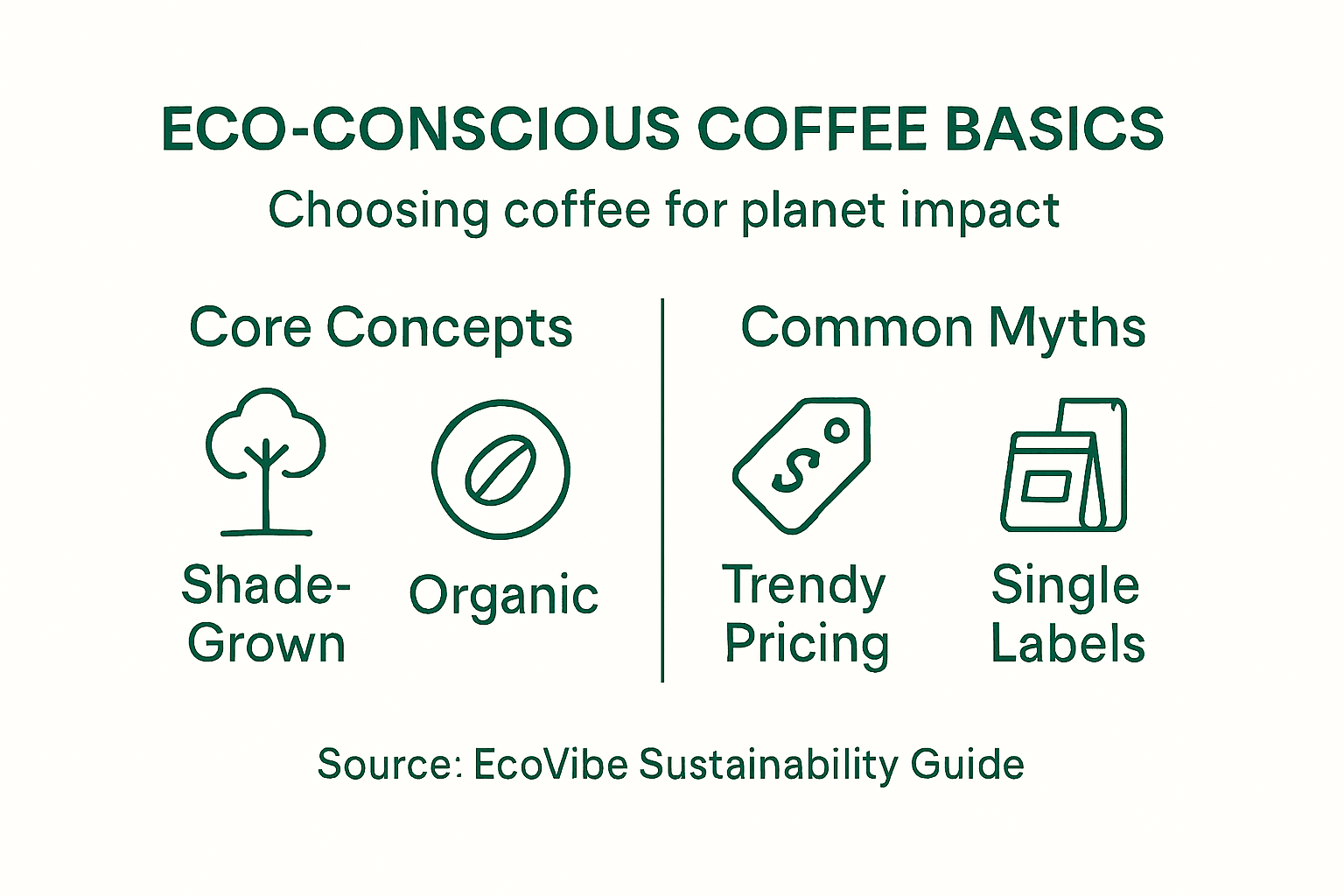 Infographic with coffee concepts and consumer myths