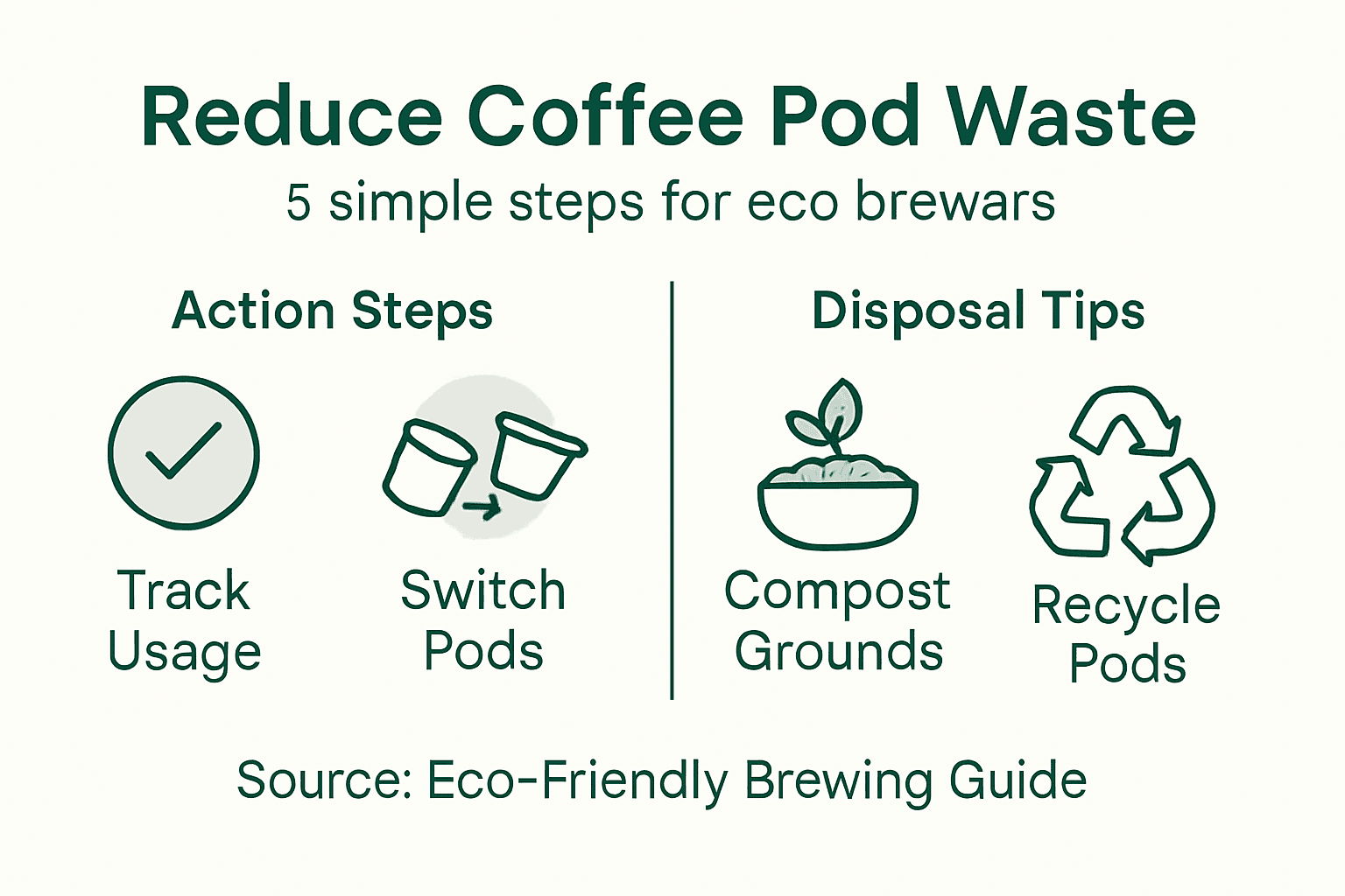 Infographic showing coffee pod waste reduction steps