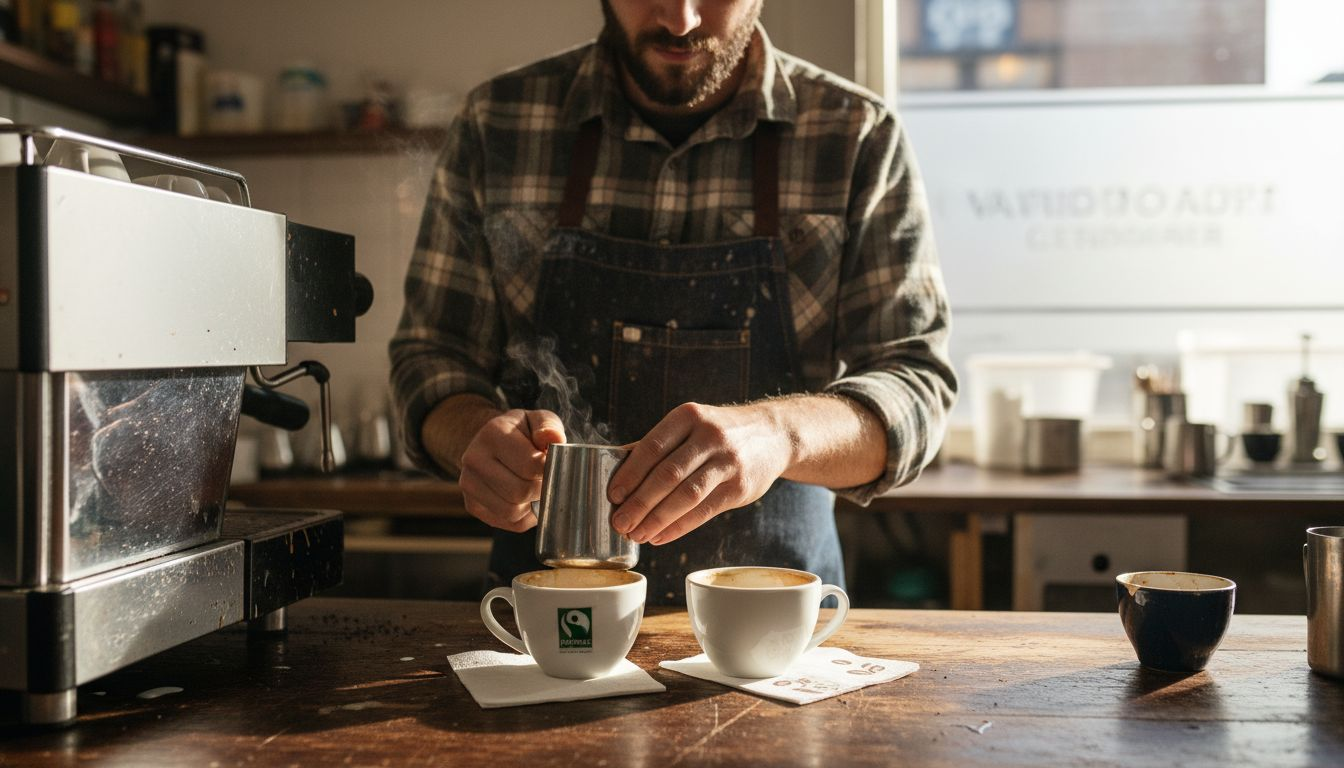 Barista compares two coffee options
