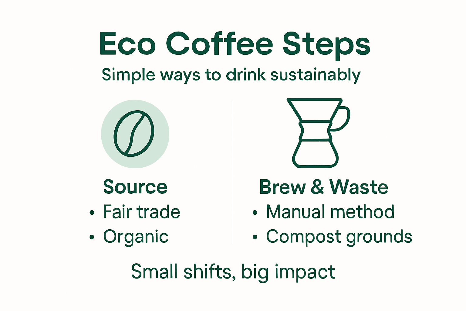 Infographic of eco-friendly coffee steps