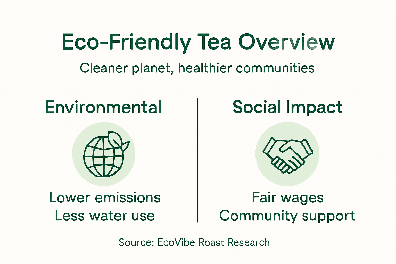 Infographic eco-friendly tea environment and social benefits