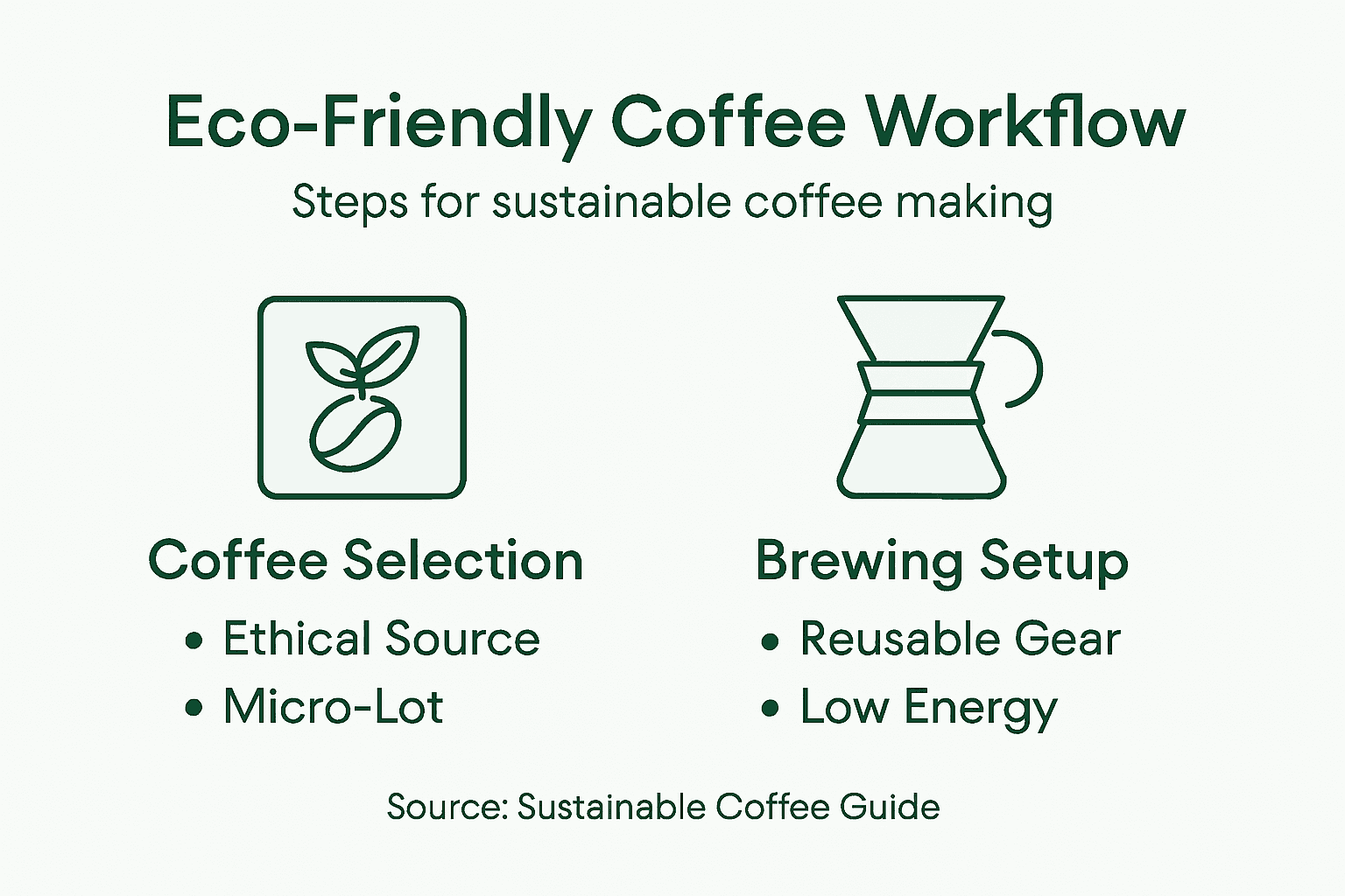Infographic on eco-conscious coffee workflow