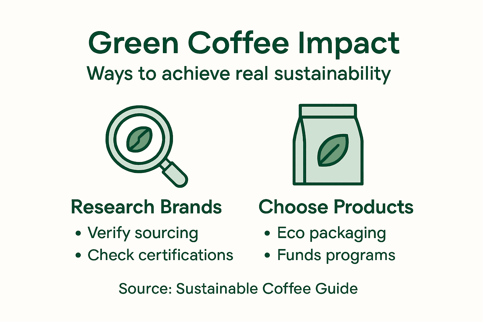 Infographic showing green coffee sustainability steps