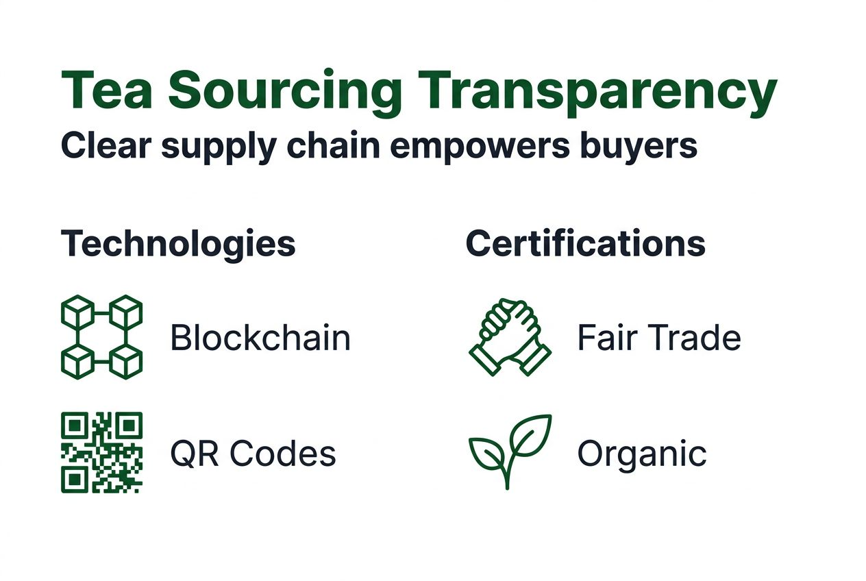 Infographic showing tea sourcing transparency methods