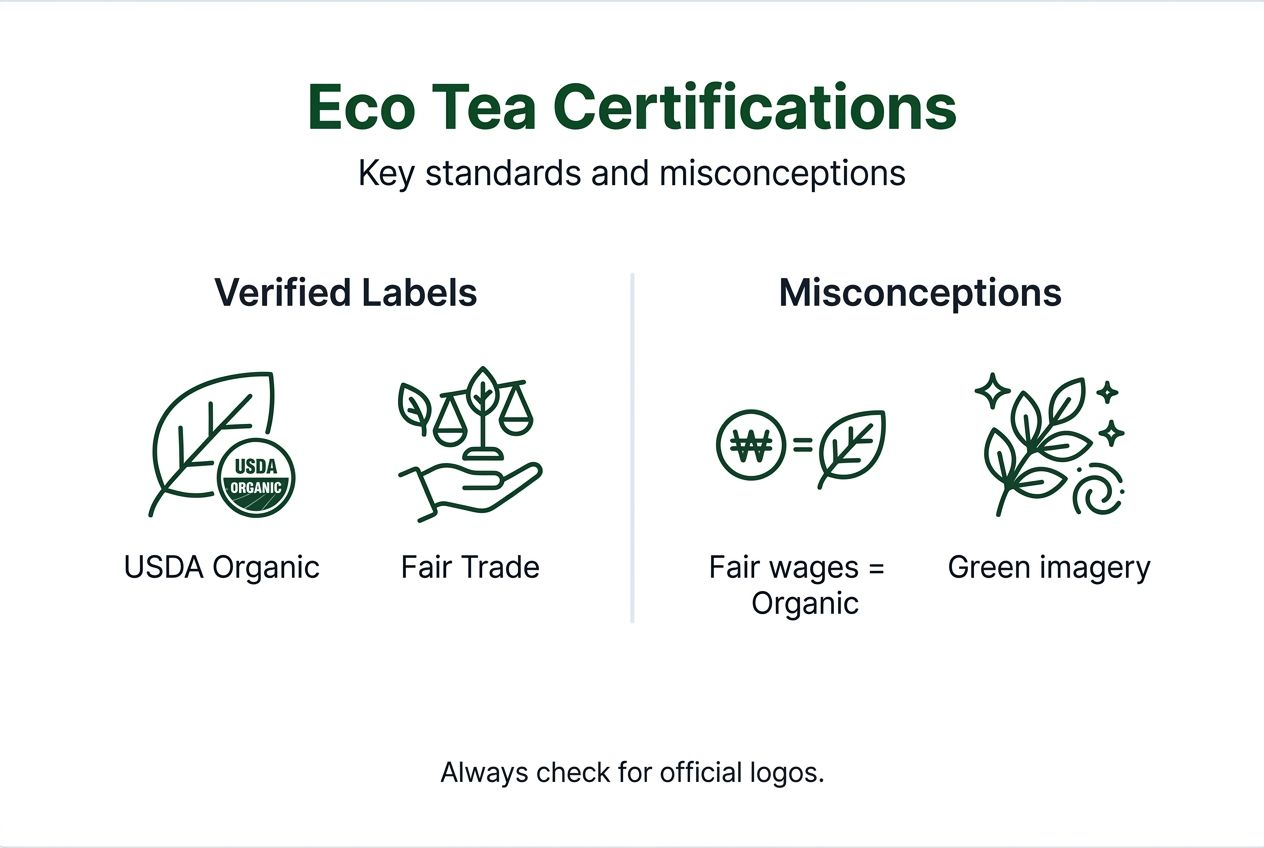 Infographic of eco tea certifications and myths