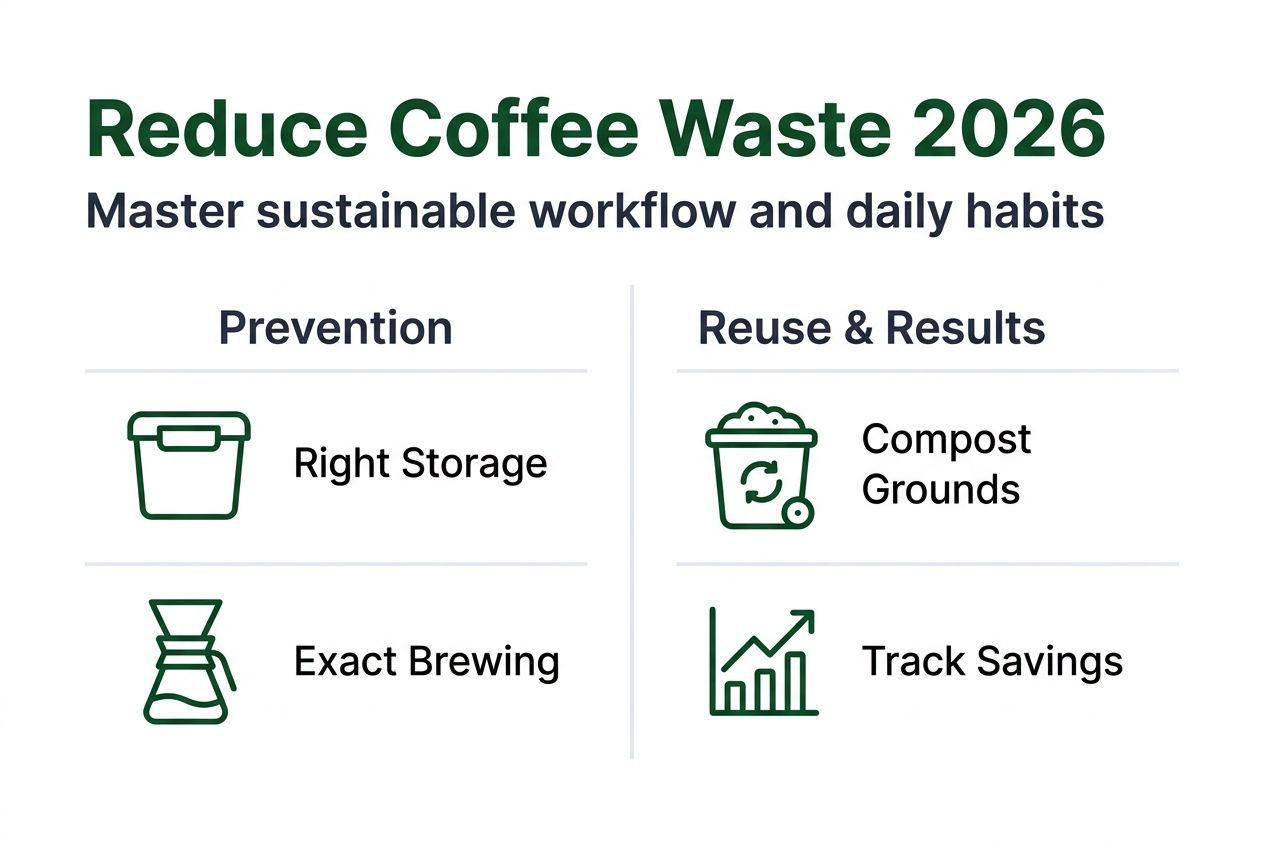Infographic of sustainable coffee waste workflow