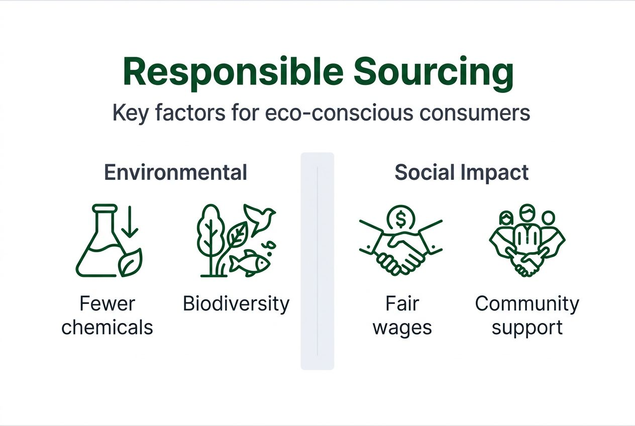 Infographic outlining responsible sourcing factors