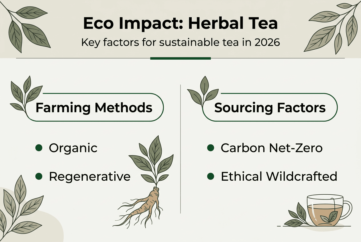 Infographic of herbal tea eco-friendly factors