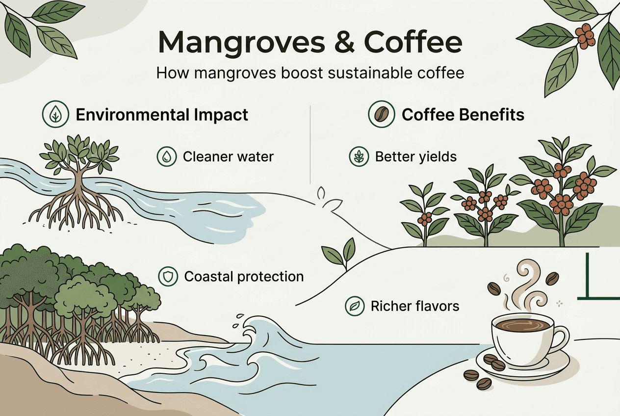 Infographic mangrove benefits for coffee