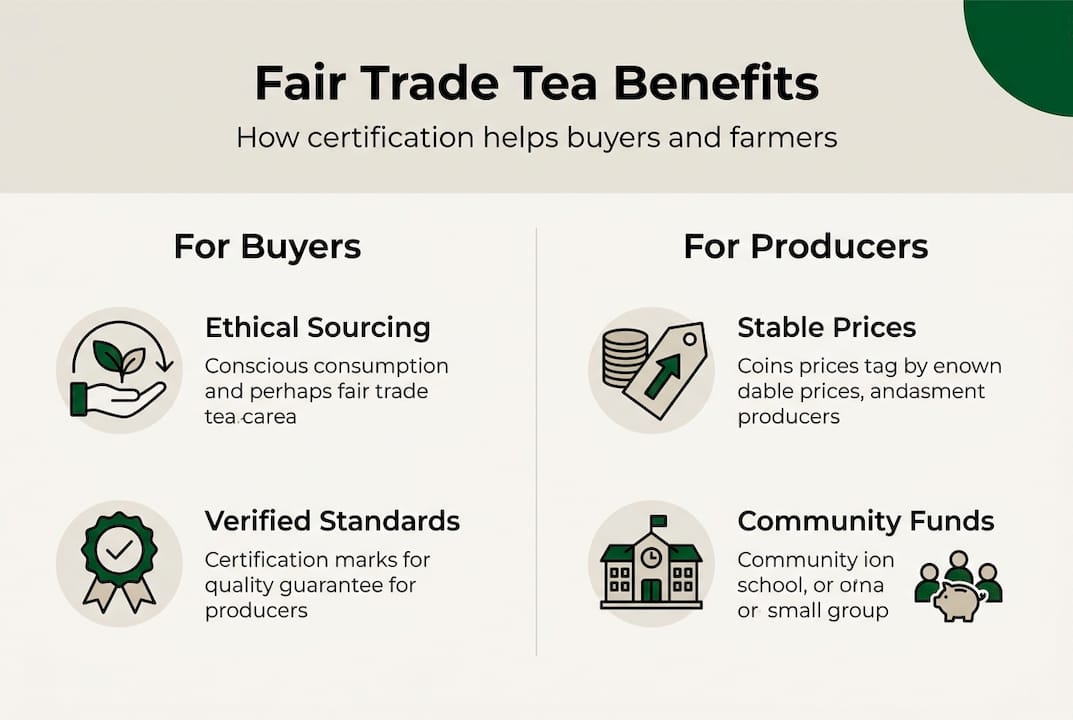 Infographic of fair trade tea benefits