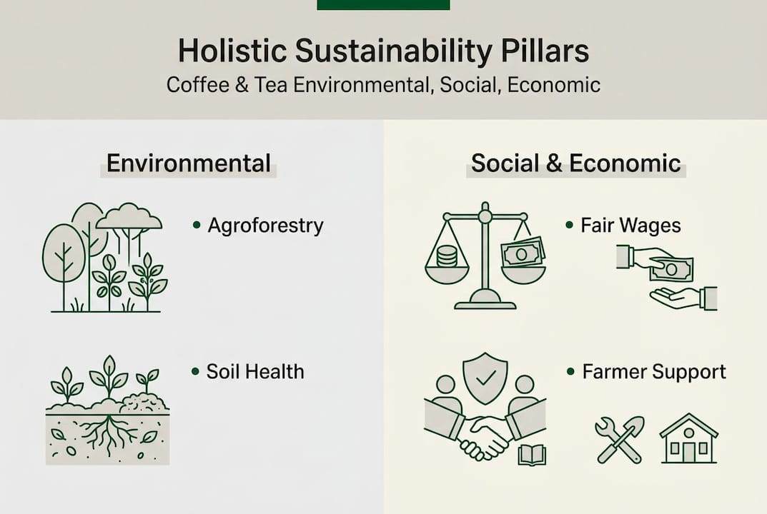 Infographic of holistic sustainability pillars